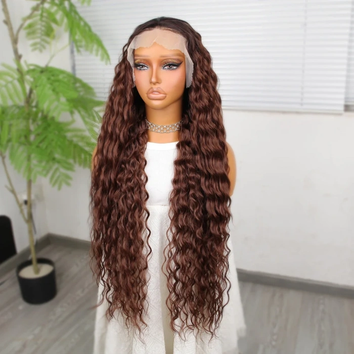 Kahve Karamel Ombreli Fiber Sentetik Tül Peruk