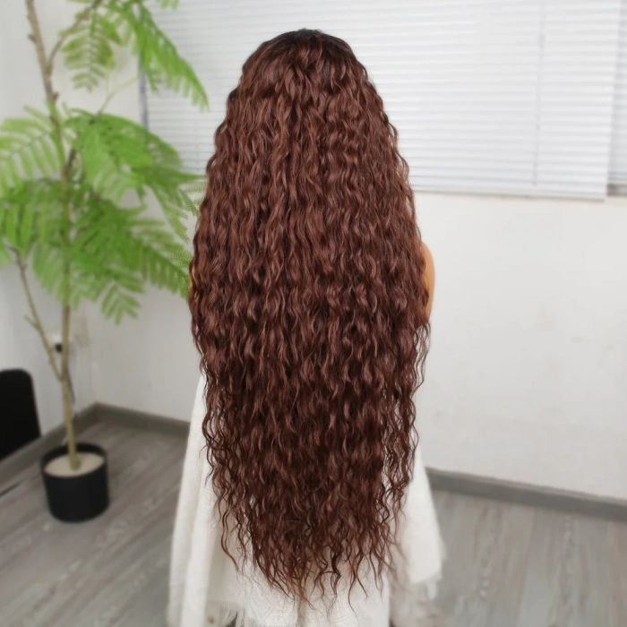 Kahve Karamel Ombreli Fiber Sentetik Tül Peruk