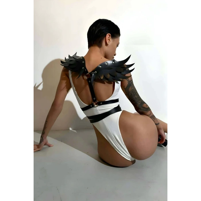 Kanatlı Şık ve Seksi Göğüs Altı Bel Kemeri Harness - APFT1097