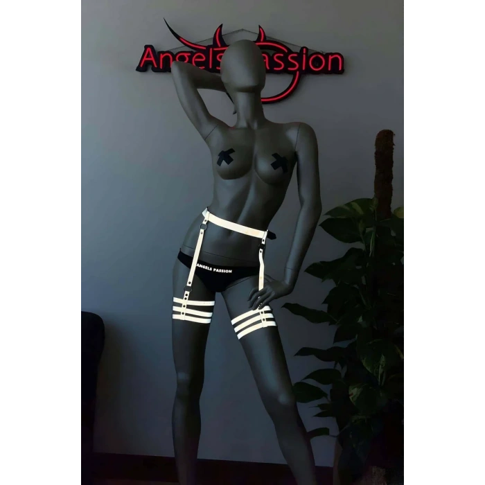 Karanlıkta Işıkla Parlayan Özel Bacak Harness Beyaz Reflektörlü - APFT358