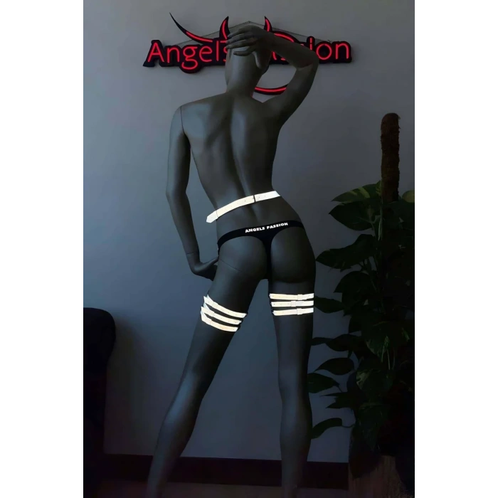 Karanlıkta Işıkla Parlayan Özel Bacak Harness Beyaz Reflektörlü - APFT358