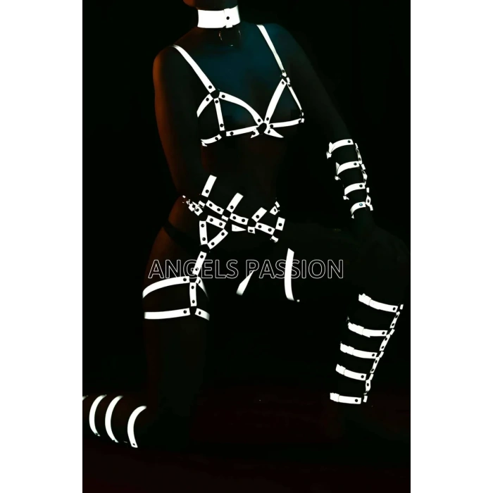 Karanlıkta Parlayan Full Body Harness Set - APFT363