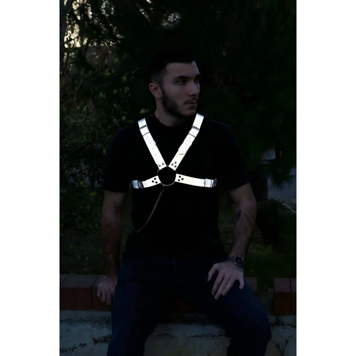 Karanlıkta Parlayan Reflektörlü Erkek Göğüs Kemer - APFTM95