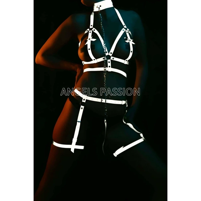 Karanlıkta Parlayan Seksi Reflektörlü Jartiyer Tasma Takım - APFT457