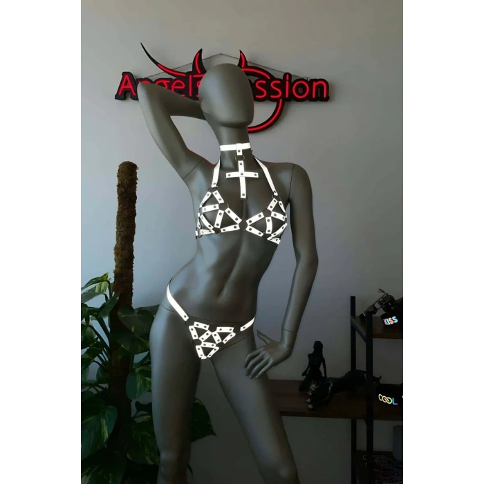Karanlıkta Parlayan Seksi Reflektörlü Sütyen Takım - APFT464
