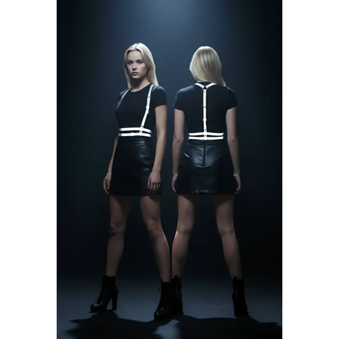 Karanlıkta Yansıyan - Reflektörlü Göğüs Harness, Parti Harness, Elbise Aksesuar - APFT205