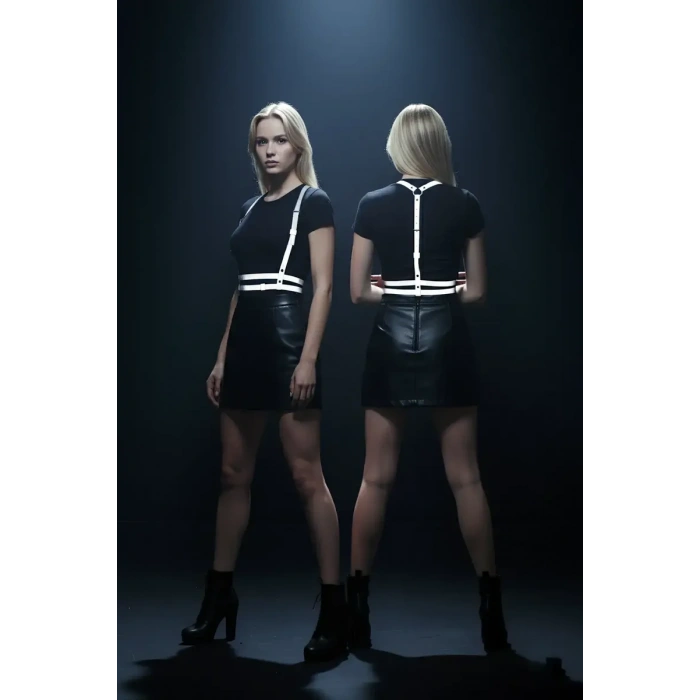 Karanlıkta Yansıyan - Reflektörlü Göğüs Harness, Parti Harness, Elbise Aksesuar - APFT205