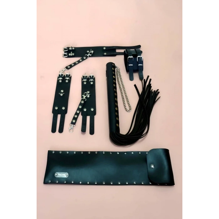 Kelepçe Kırbaç Takım 3lü Set, El - Ayak Kelepçesi, Kırbaç - APFT1305