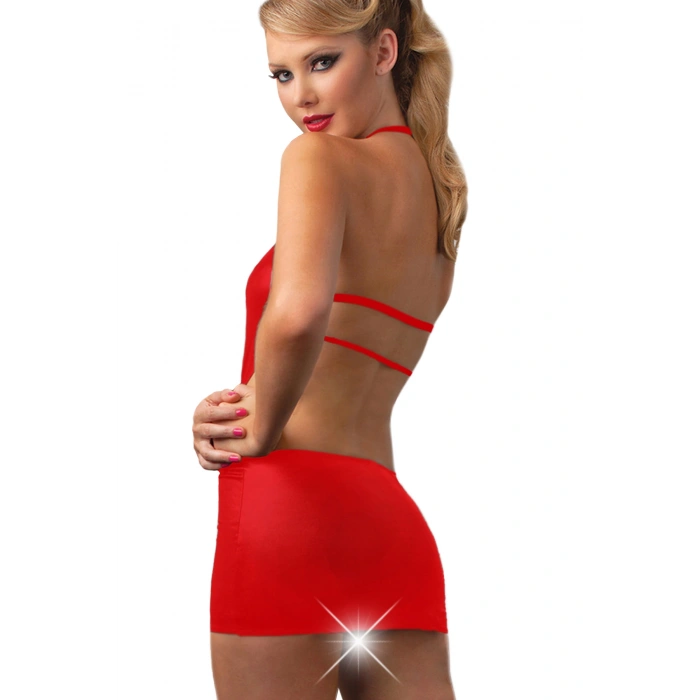 Kırmızı Seksi Mini Elbise