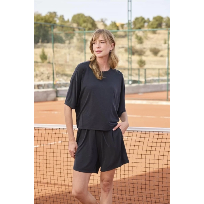 Kısa Kollu Bisiklet Yaka Alt Üst Takım