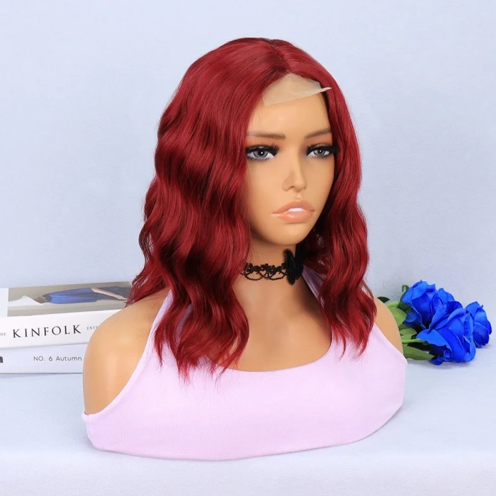 Kızıl Fiber Sentetik Tül Peruk