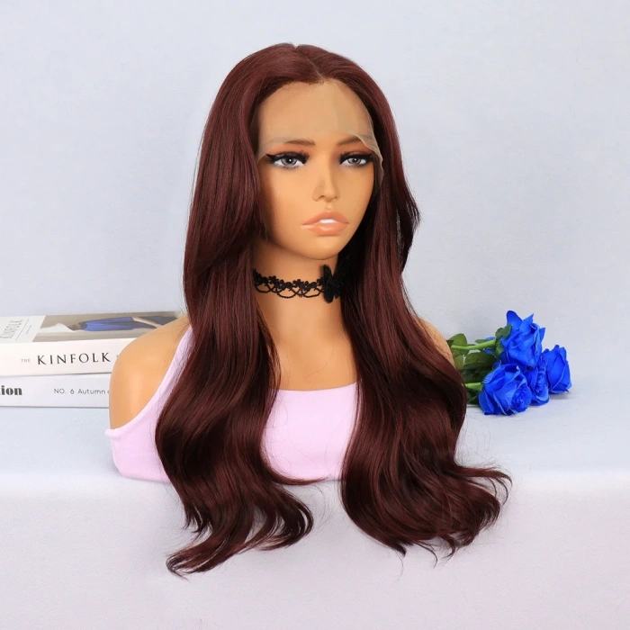 Kızıl Kahve Hafif Dalgalı Tül Peruk