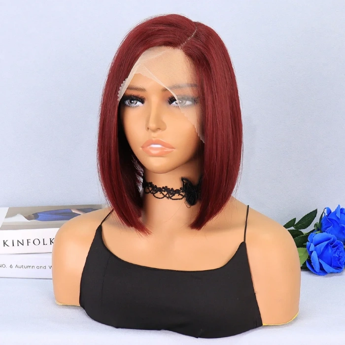 Kızıl Kısa Yan Tül Peruk