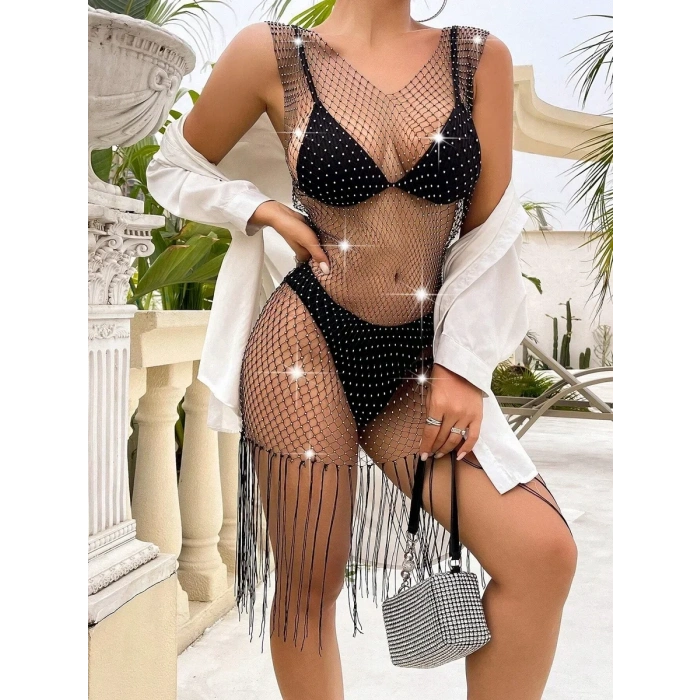 KOLSUZ PÜSKÜLLÜ ELBİSE