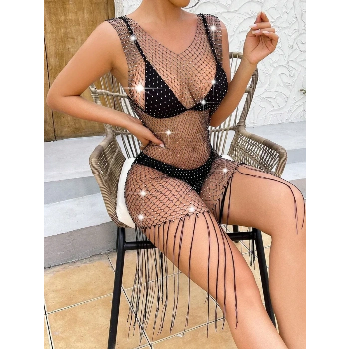 KOLSUZ PÜSKÜLLÜ ELBİSE