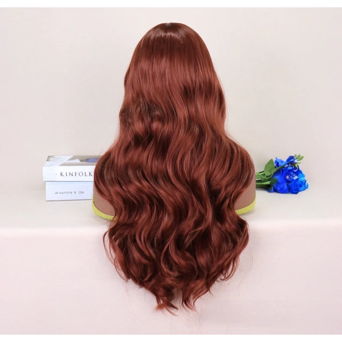 Koyu Bakır Tül Peruk