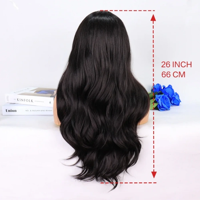 Koyu Kestane Perçemler Kahverengi Tül Peruk