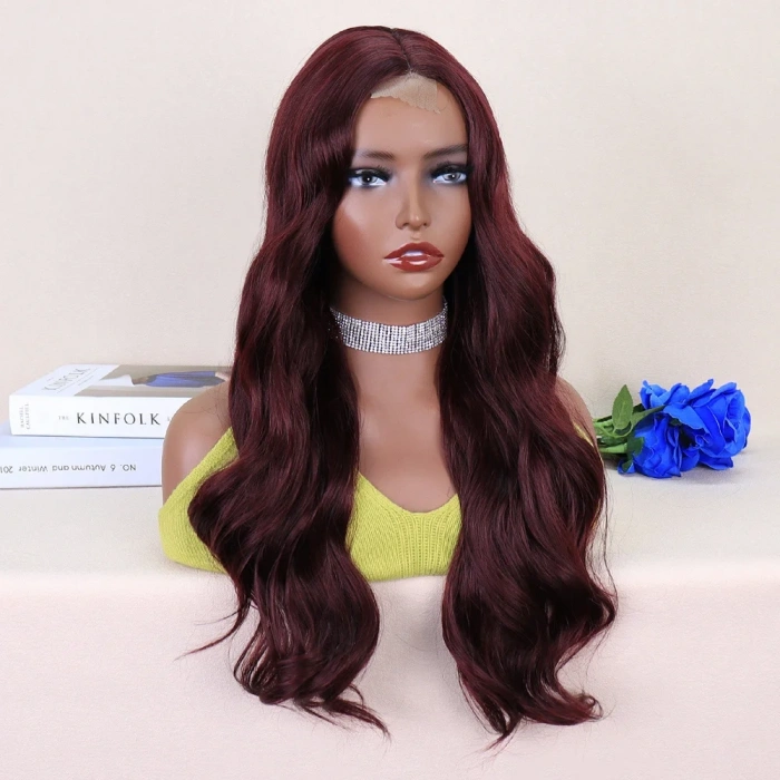 Koyu Kızıl Kahve Tül Peruk