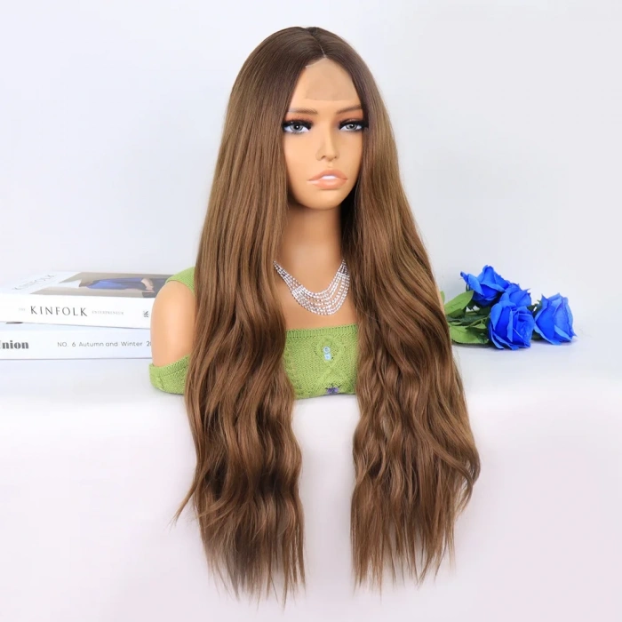 Koyu Kumral Açık Kumral Ombreli Tül Peruk