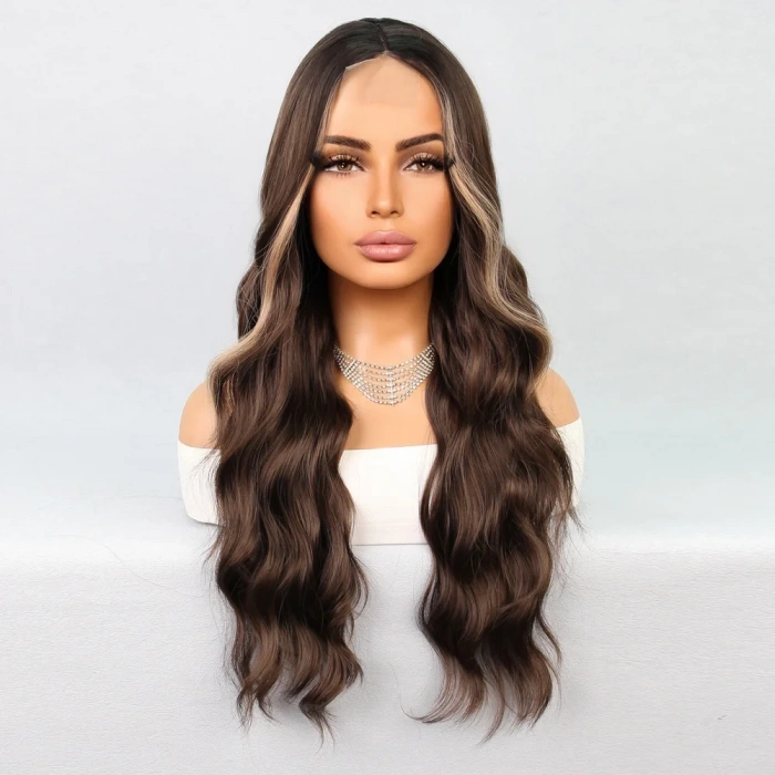 Koyu Kumral Balköpüğü Işıltılı Tül Peruk