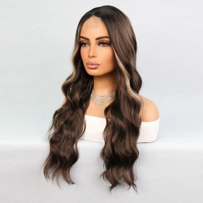 Koyu Kumral Balköpüğü Işıltılı Tül Peruk