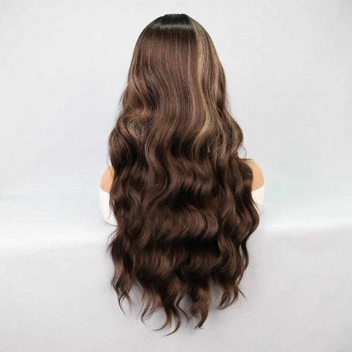 Koyu Kumral Balköpüğü Işıltılı Tül Peruk