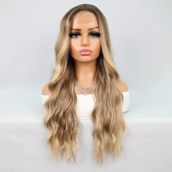 Kumral Dore Sarı Ombre Balköpüğü Röfleli Tül Peruk