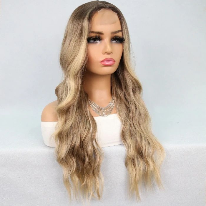 Kumral Dore Sarı Ombre Balköpüğü Röfleli Tül Peruk