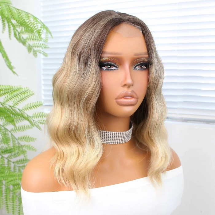 Kumral / Dore Sarı Röfleli Küt Tül Peruk