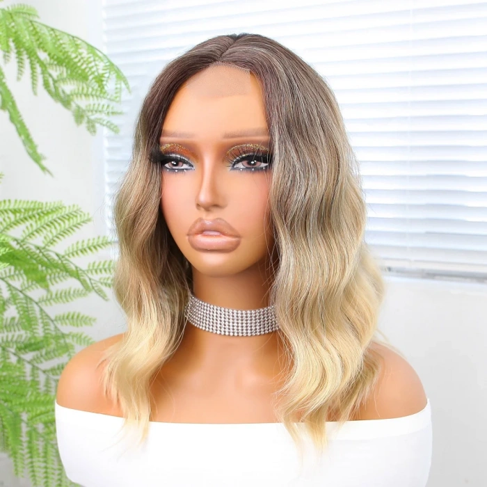 Kumral / Dore Sarı Röfleli Küt Tül Peruk