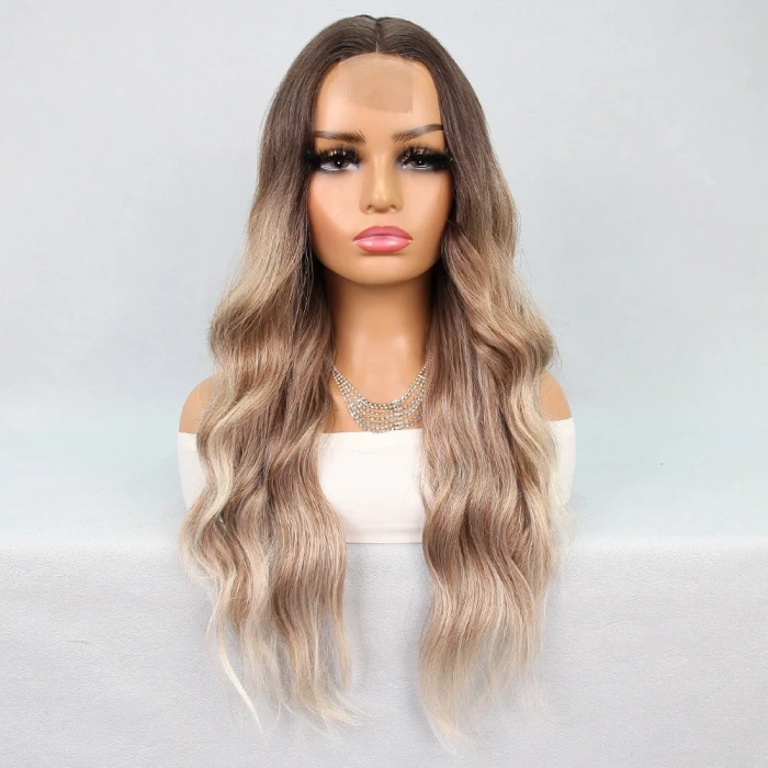 Kumral Platin Ombre Balköpüğü Röfleli Tül Peruk