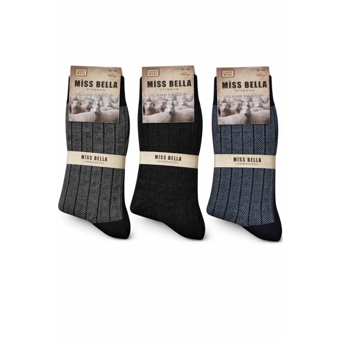 Missbella Yün Jakarlı Erkek Çorap 10 Adet