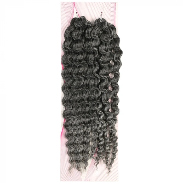 Nice Bulk Afro Su Dalgası Saç - Siyah / Gri Ombreli