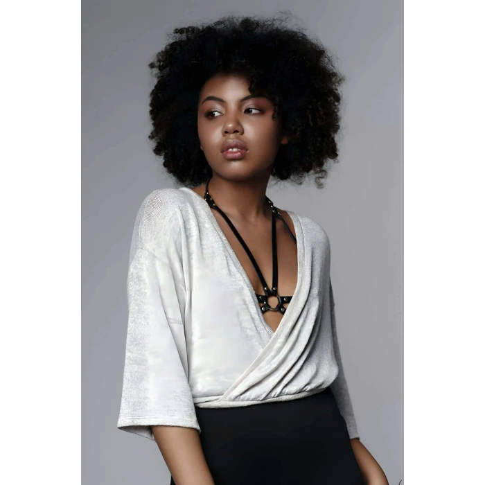 Omuz Göğüs Detaylı Şık Deri Harness - Brf200