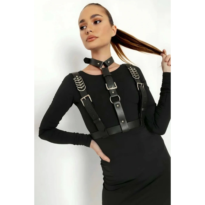 Omuzdan Askılı Omuz ve Göğüs Üzeri Deri Kemer - APFT969