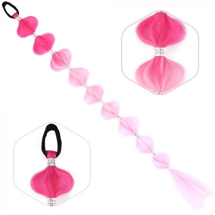 Örgülü Aksesuarlı Lastikli At Kuyruğu - ACM10