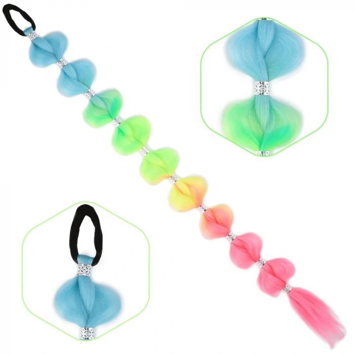 Örgülü Aksesuarlı Lastikli At Kuyruğu - ACM11