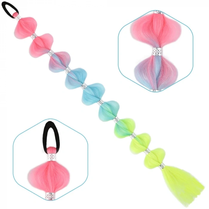 Örgülü Aksesuarlı Lastikli At Kuyruğu - ACM13