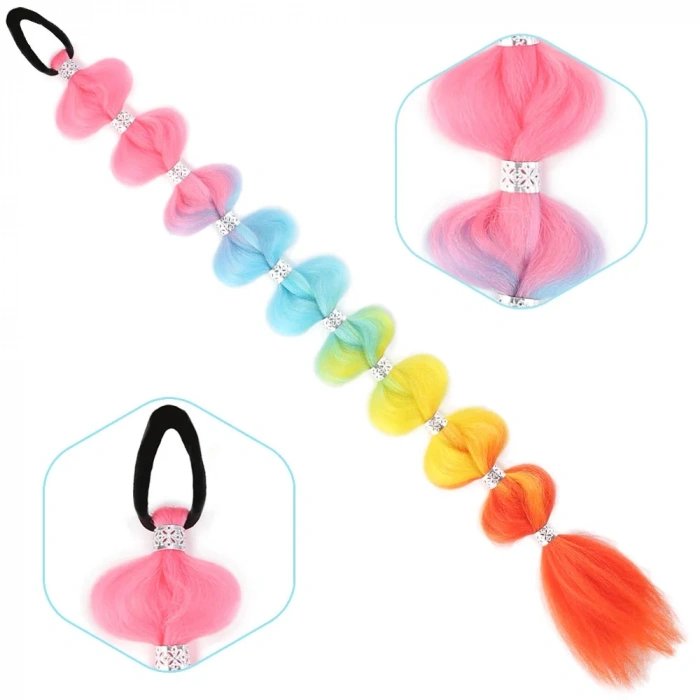 Örgülü Aksesuarlı Lastikli At Kuyruğu - ACM16