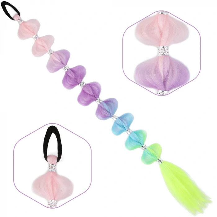 Örgülü Aksesuarlı Lastikli At Kuyruğu - ACM18