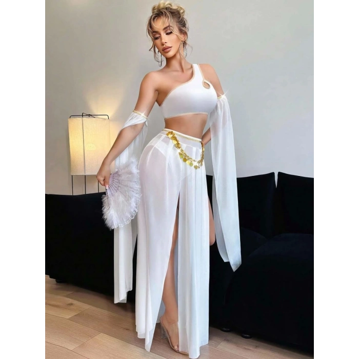 Özel Tasarım Kadın Beyaz Fantezi Harem Kostüm