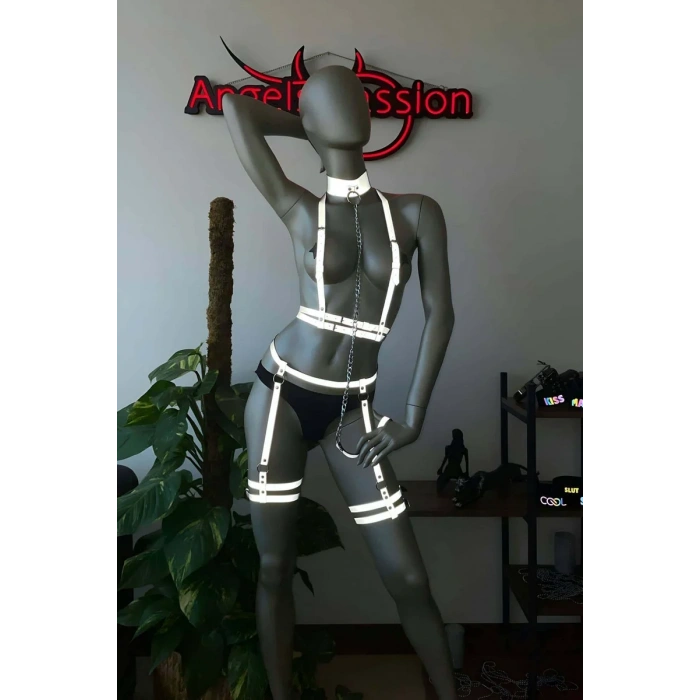 Parlak Jartiyer Takım Reflektörlü Harness Takım - APFT516
