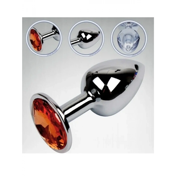 Paslanmaz Çelik Anal Plug Tıkaç Kırmızı Taşlı