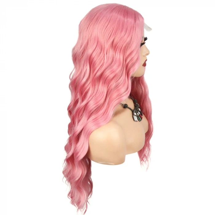 Pembe Dalgalı Tül Peruk