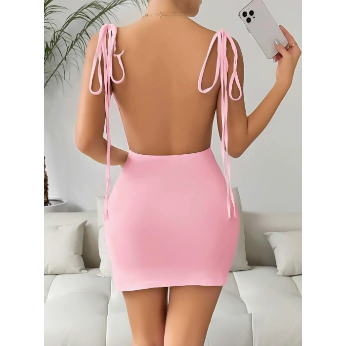 Pembe Fantezi Clup Elbisesi 6675