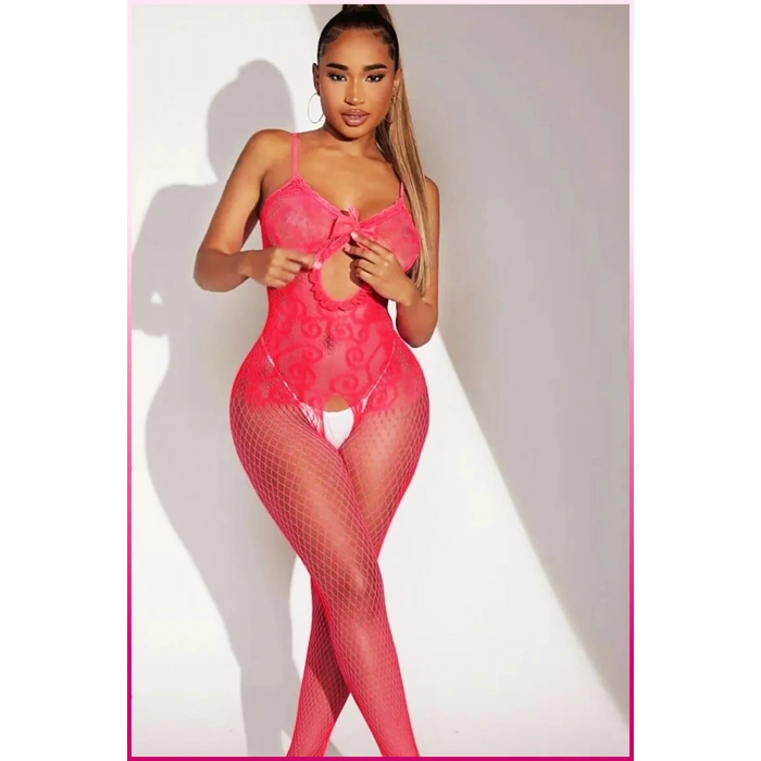 Pembe Fantezi Kadın Seksi  Vücut Çorabı