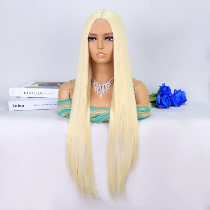 Platin Sarısı Ekstra Uzun Tül Peruk