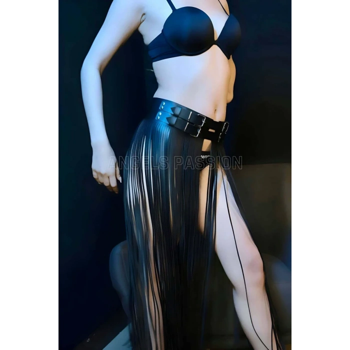 Püsküllü Deri Etek Harness - APFT1090