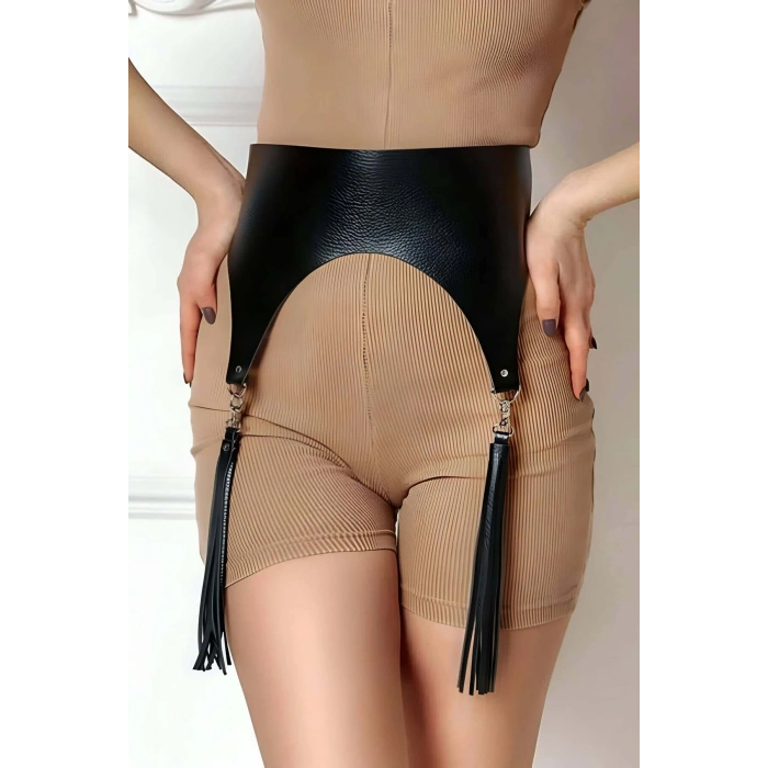 Püsküllü Deri Korse Kemer - Brf788