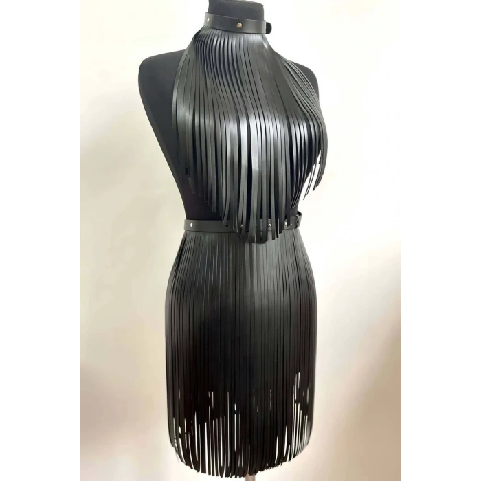 Püsküllü Uzun Etek ve Büstiyer Takım - APFT997